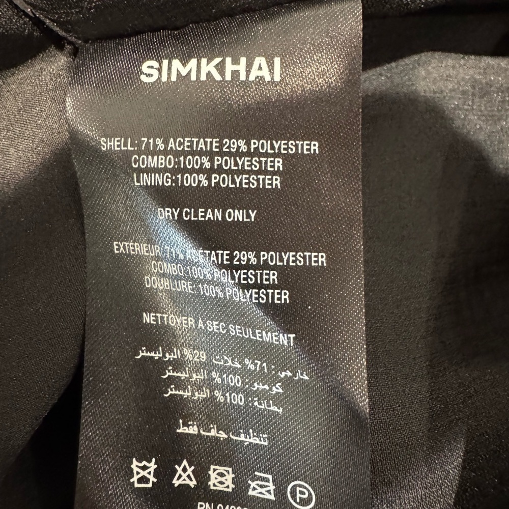 SIMKHAI Zabelle Long Sleeve Mini Dress Black - Picture 8 of 8
